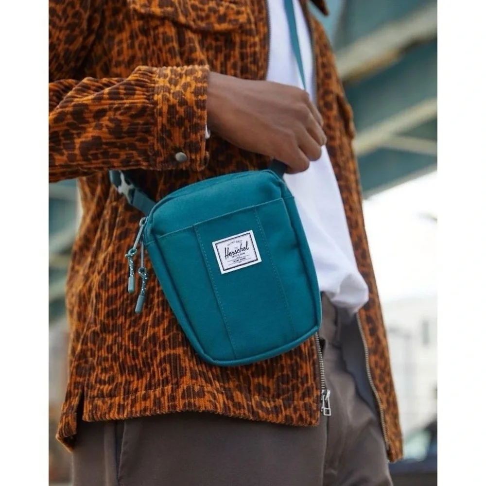 Herschel Supply Co. Cruz‎ Mini Crossbody Bag Canvas Fabric Teal Blue